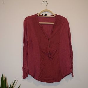 Lucky Brand Rose Button Top